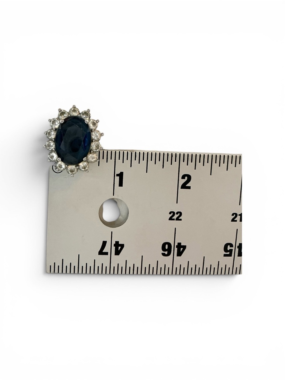 Kenneth Jay Lane Blue and White Halo Statement Ring - Picture 13 of 14